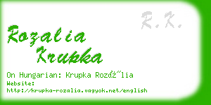 rozalia krupka business card